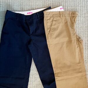 Lilly Pulitzer Navy and Tan Women's Flare Pants